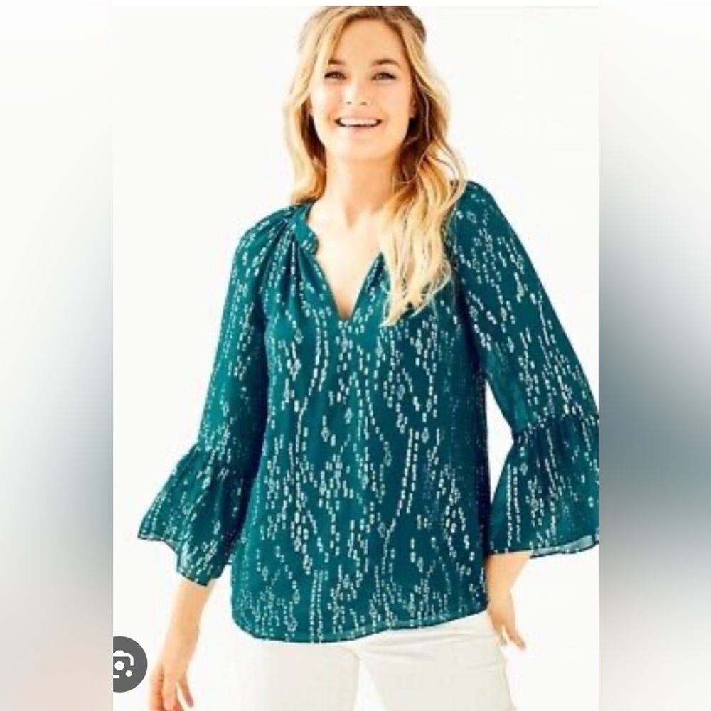 Lilly Pulitzer Silk Matilda Top Size Small